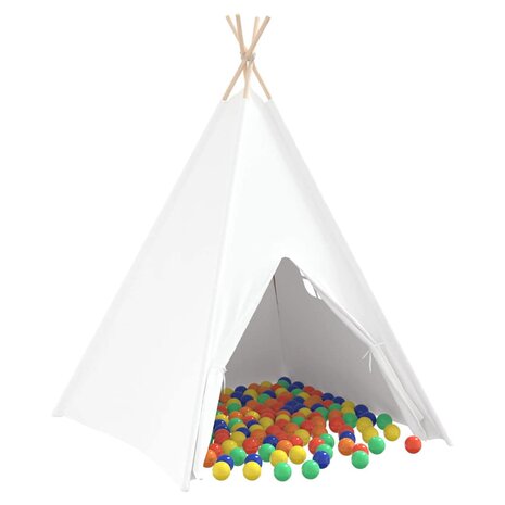Tipi Tent Wit 120 x 120 x 150 cm Stof en Plastic 2