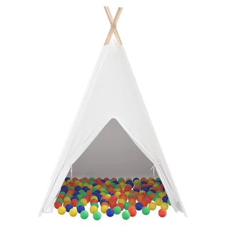 Tipi Tent Wit 120 x 120 x 150 cm Stof en Plastic 6
