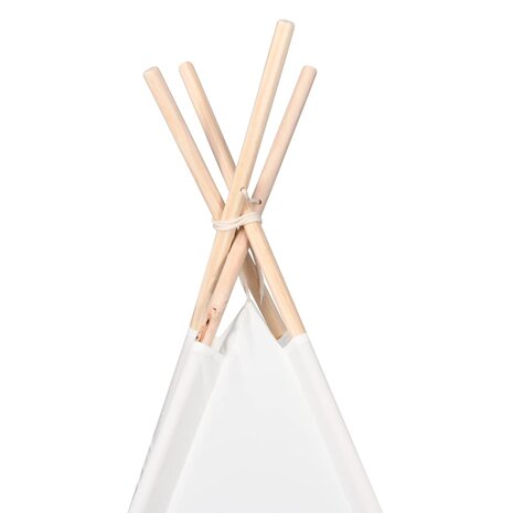 Tipi Tent Wit 120 x 120 x 150 cm Stof en Plastic 7