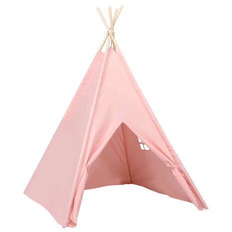 Kinder Tipi Tent met tas 120x120x150 cm peachskin roze 3
