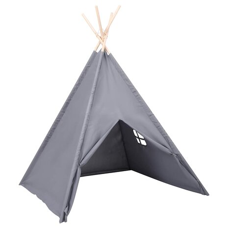 Kinder Tipi Tent met tas 120x120x150 cm peachskin grijs 3