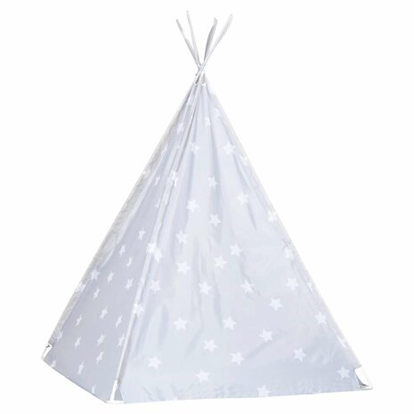 Kinder Tipi Tent met tas 115x115x160 cm polyester grijs 4