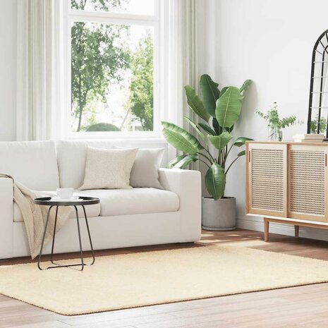 Hoogpolig vloerkleed NAVARRA 160x230 cm polyester cr&egrave;mekleurig 1