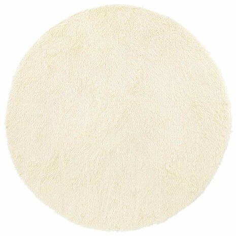Hoogpolig vloerkleed NAVARRA 200x200 cm polyester cr&egrave;mekleurig 2