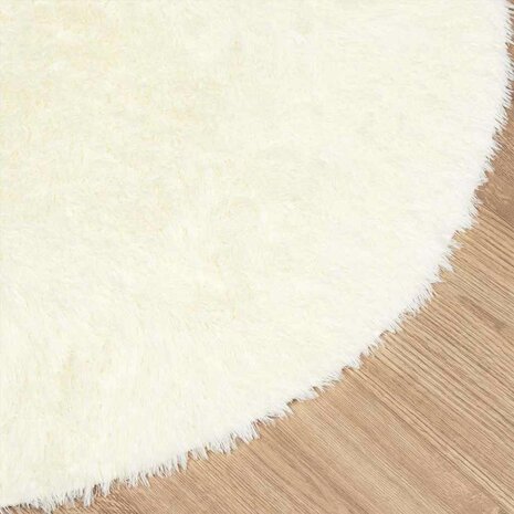 Hoogpolig vloerkleed NAVARRA 200x200 cm polyester cr&egrave;mekleurig 4