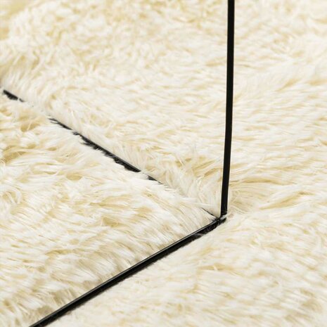 Hoogpolig vloerkleed NAVARRA 200x200 cm polyester cr&egrave;mekleurig 7