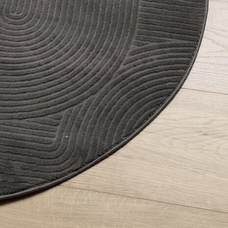 Vloerkleed IZA laagpolig Scandinavisch &Oslash; 80 cm antraciet 4