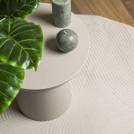 Vloerkleed IZA laagpolig Scandinavisch &Oslash; 80 cm cr&egrave;mekleurig 7