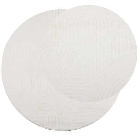 Vloerkleed IZA laagpolig Scandinavisch &Oslash; 100 cm cr&egrave;mekleurig 3