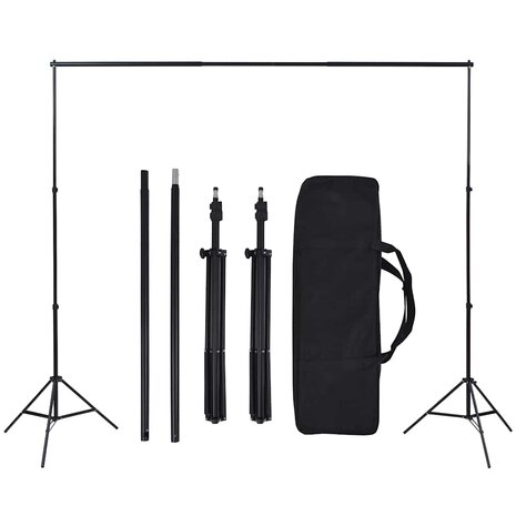 Fotostudioset met achtergronden, lampen en paraplu's 6