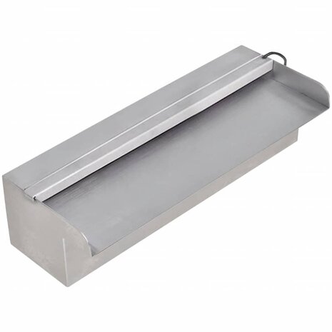 Zwembadwaterval met LED's rechthoekig 30 cm roestvrij staal 1