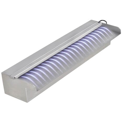 Zwembadwaterval met LED's rechthoekig 45 cm roestvrij staal 6
