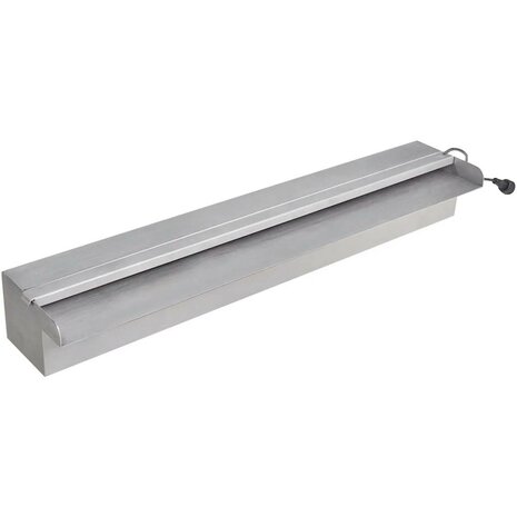 Zwembadwaterval met LED's rechthoekig 60 cm roestvrij staal 1