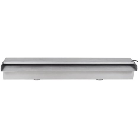 Zwembadwaterval met LED's rechthoekig 60 cm roestvrij staal 2