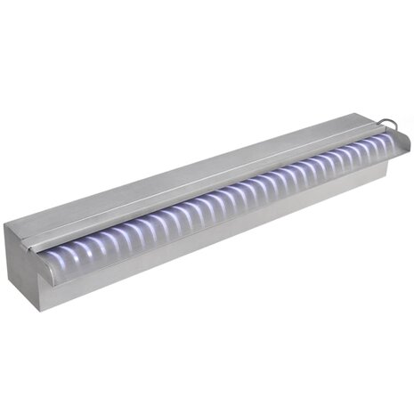 Zwembadwaterval met LED's rechthoekig 60 cm roestvrij staal 4