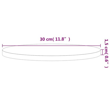 Tafelblad rond &Oslash;30x1,5 cm massief beukenhout 4