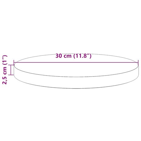 Tafelblad &Oslash;30x2,5 cm massief grenenhout wit 7