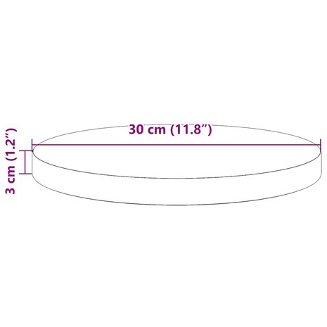 Tafelblad rond &Oslash;30x3 cm massief grenenhout wit 8
