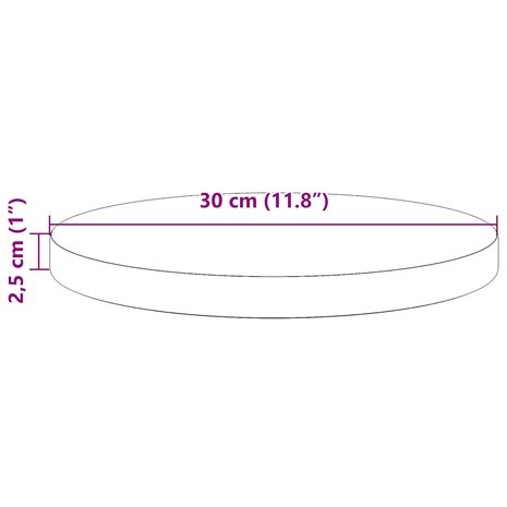 Tafelblad rond &Oslash;30x2,5 cm massief grenenhout wasbruin 8