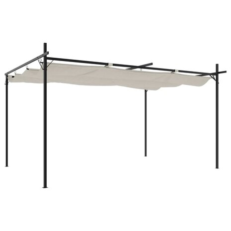 Pergola met uitschuifbaar dak 395x292x230 cr&egrave;mekleurig 2