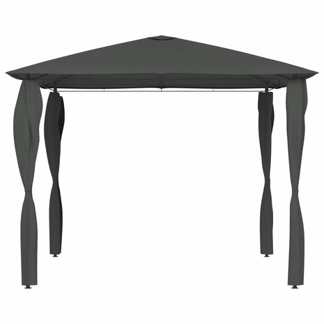 Prieel met paalhoezen 160 g/m&sup2; 3x3x2,6 m antracietkleurig 2