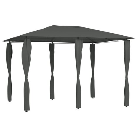 Prieel met paalhoezen 160 g/m&sup2; 3x4x2,6 m antracietkleurig 1