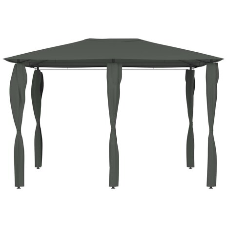 Prieel met paalhoezen 160 g/m&sup2; 3x4x2,6 m antracietkleurig 2