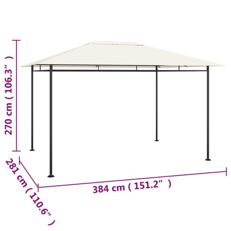 Prieel 180 g/m&sup2; 384x281x270 cm cr&egrave;mekleurig 5