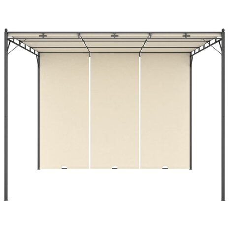 Tuinprieel met zijgordijn 3x3x2,25 m cr&egrave;me 2