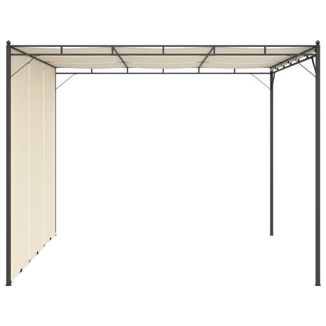 Tuinprieel met zijgordijn 3x3x2,25 m cr&egrave;me 3