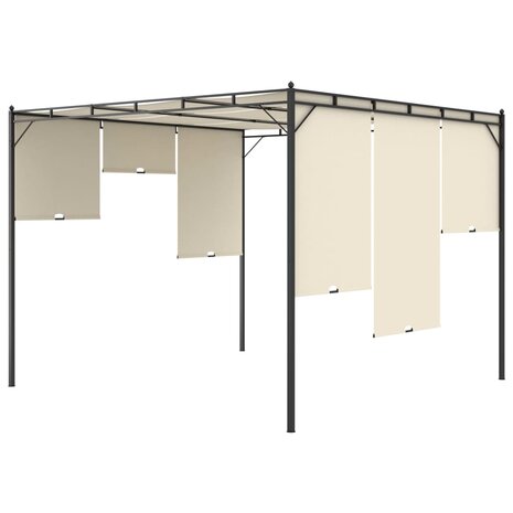 Tuinprieel met zijgordijn 3x3x2,25 m cr&egrave;me 6
