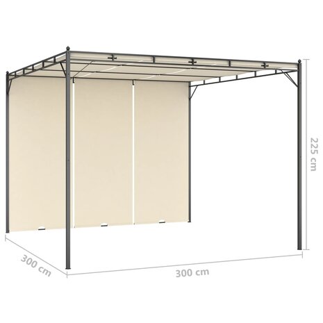 Tuinprieel met zijgordijn 3x3x2,25 m cr&egrave;me 8