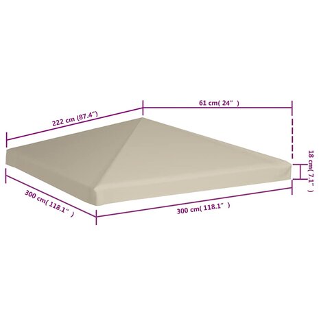 Prieeldak 310 g/m&sup2; 3x3 m beige 6