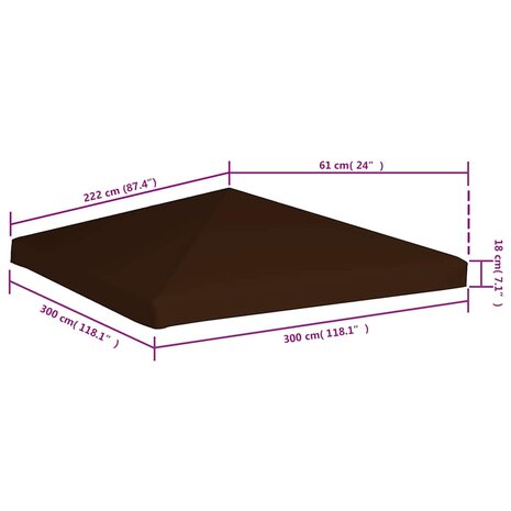 Prieeldak 310 g/m&sup2; 3x3 m bruin 6
