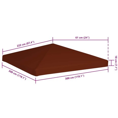 Prieeldak 310 g m&sup2; 3x3 m terracota 6
