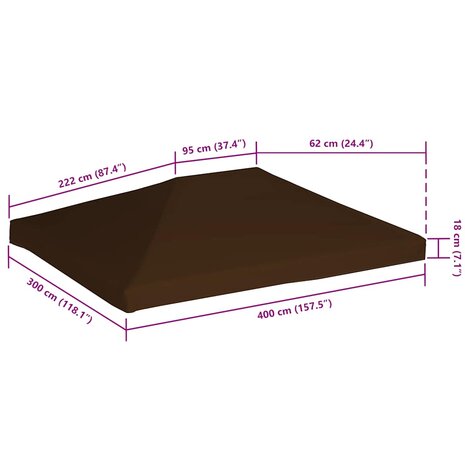 Prieeldak 310 g/m&sup2; 3x4 m bruin 6
