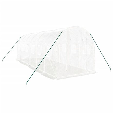 Tuinkas met stalen frame 12 m&sup2; 6x2x2 m wit 3