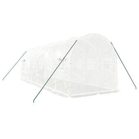 Tuinkas met stalen frame 12 m&sup2; 6x2x2 m wit 6