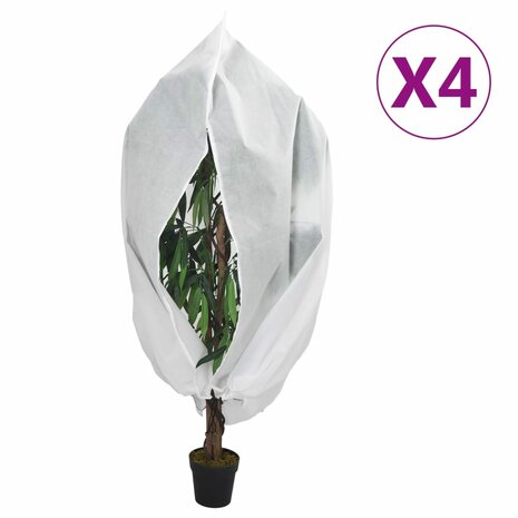 Plantenhoezen met ritssluiting 4 st 70 g/m&sup2; 1,2x1,8 m 1