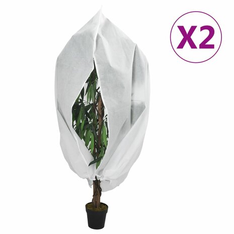 Plantenhoes met ritssluiting 2 st 70 g/m&sup2; 3,14x2,5 m 1