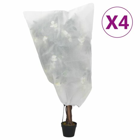 Plantenhoezen met trekkoord 4 st 70 g/m&sup2; 0,8x1 m 1