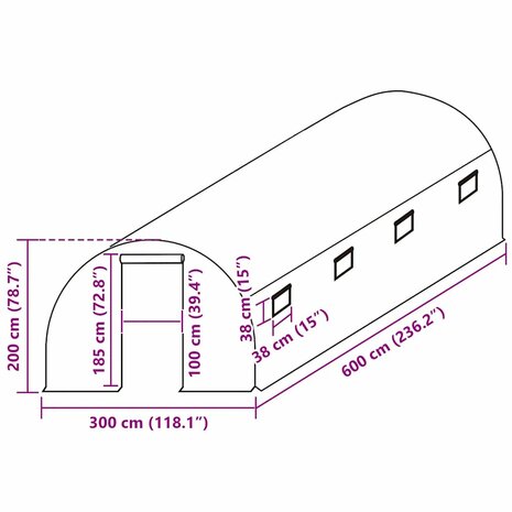 Kashoes vervangend (18 m&sup2;) 300x600x200 cm groen 6