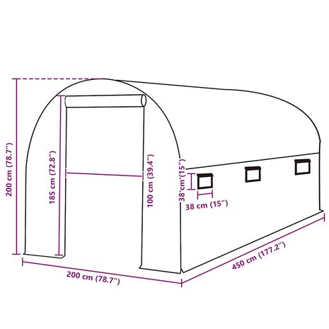 Kashoes vervangend (9 m&sup2;) 200x450x200 cm groen 5