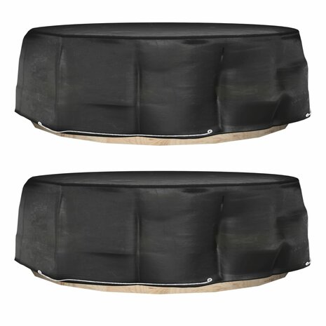 Tuinmeubelhoezen voor loungebed 2 st 10 oogjes rond &Oslash;236x67 cm 1