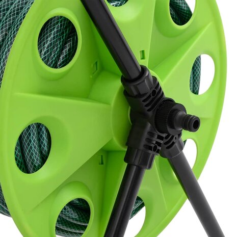 Slanghaspelkar en slangkoppelset 0,75" staand 30 m PVC groen 7