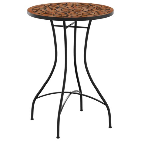 Bistrotafel moza&iuml;ek &Oslash;50x70 cm keramiek terracottakleurig 2