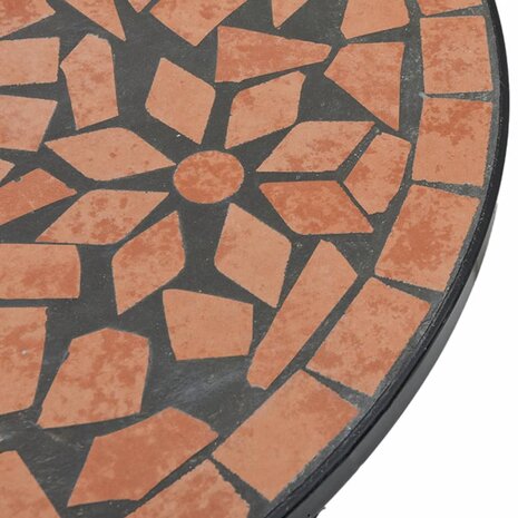 Bistrotafel moza&iuml;ek &Oslash;50x70 cm keramiek terracottakleurig 7