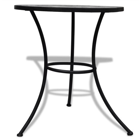 Bistrotafel 60 cm moza&iuml;ek zwart en wit 3