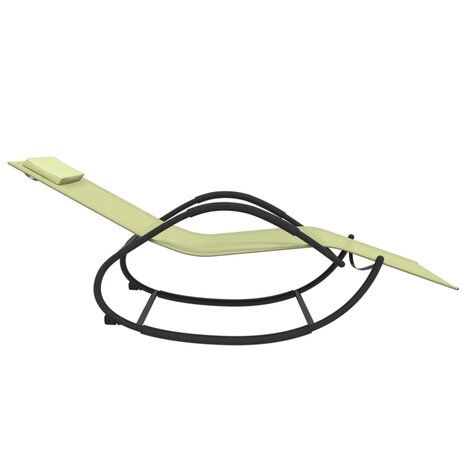 Ligbed schommelend staal en textileen cr&egrave;mekleurig 4