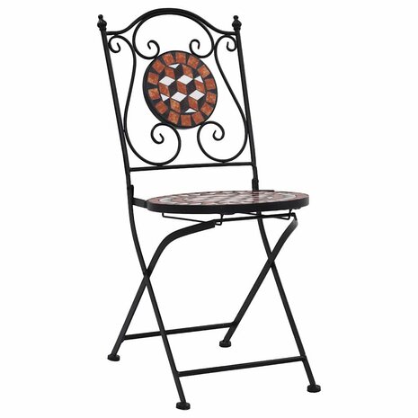 Bistrostoelen moza&iuml;ek 2 st keramiek bruin 2